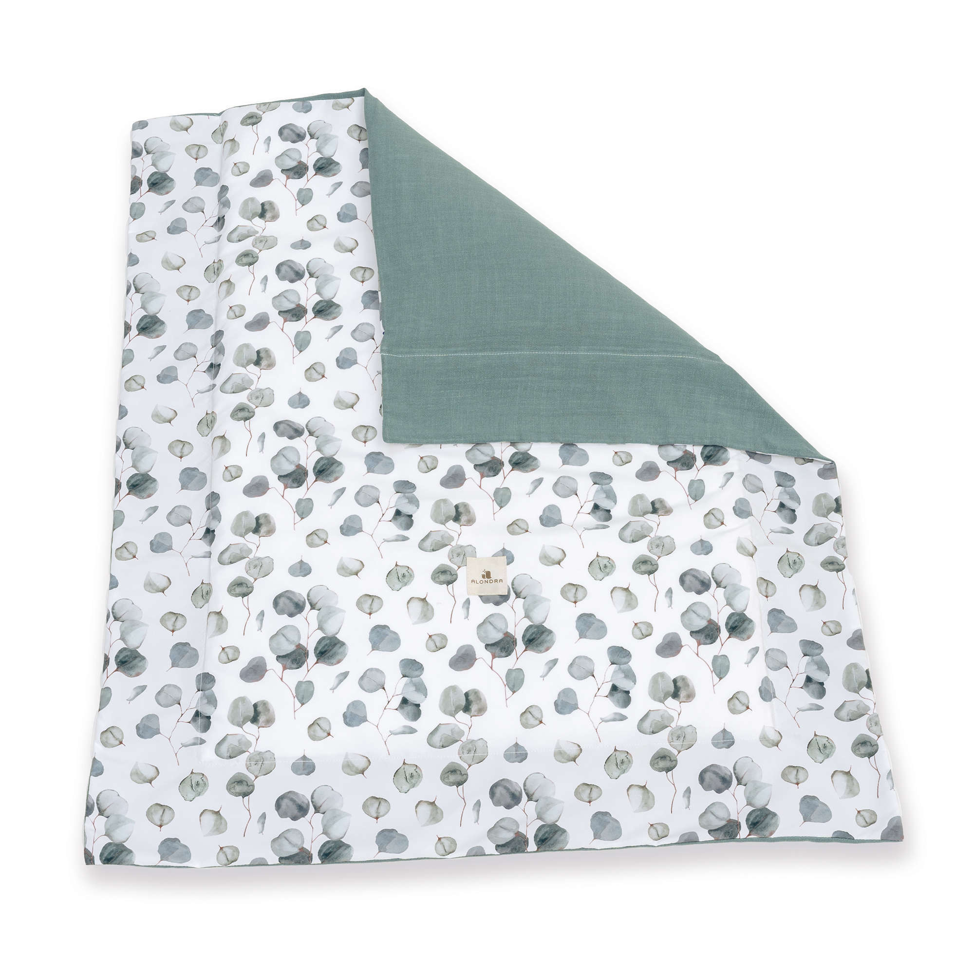 Nórdico minicuna 55x70 cm/60x80 cm (reversible) hojas eucalipto · Musgo 1304A-118