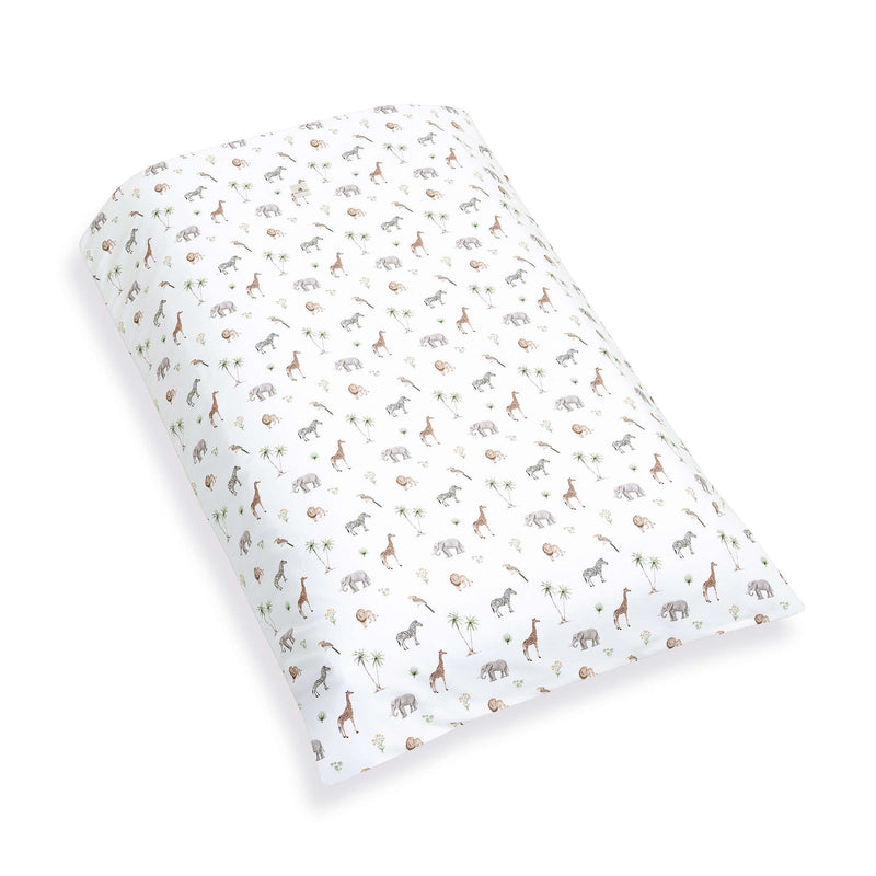 Nórdico de cuna bebé 60x120 cm en blanco con estampado de animales de jungla