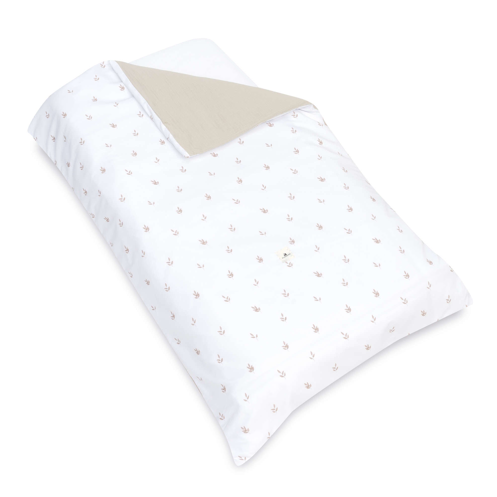 Nórdico para cama júnior 90x200 cm hojas beige · Nandina 636-116