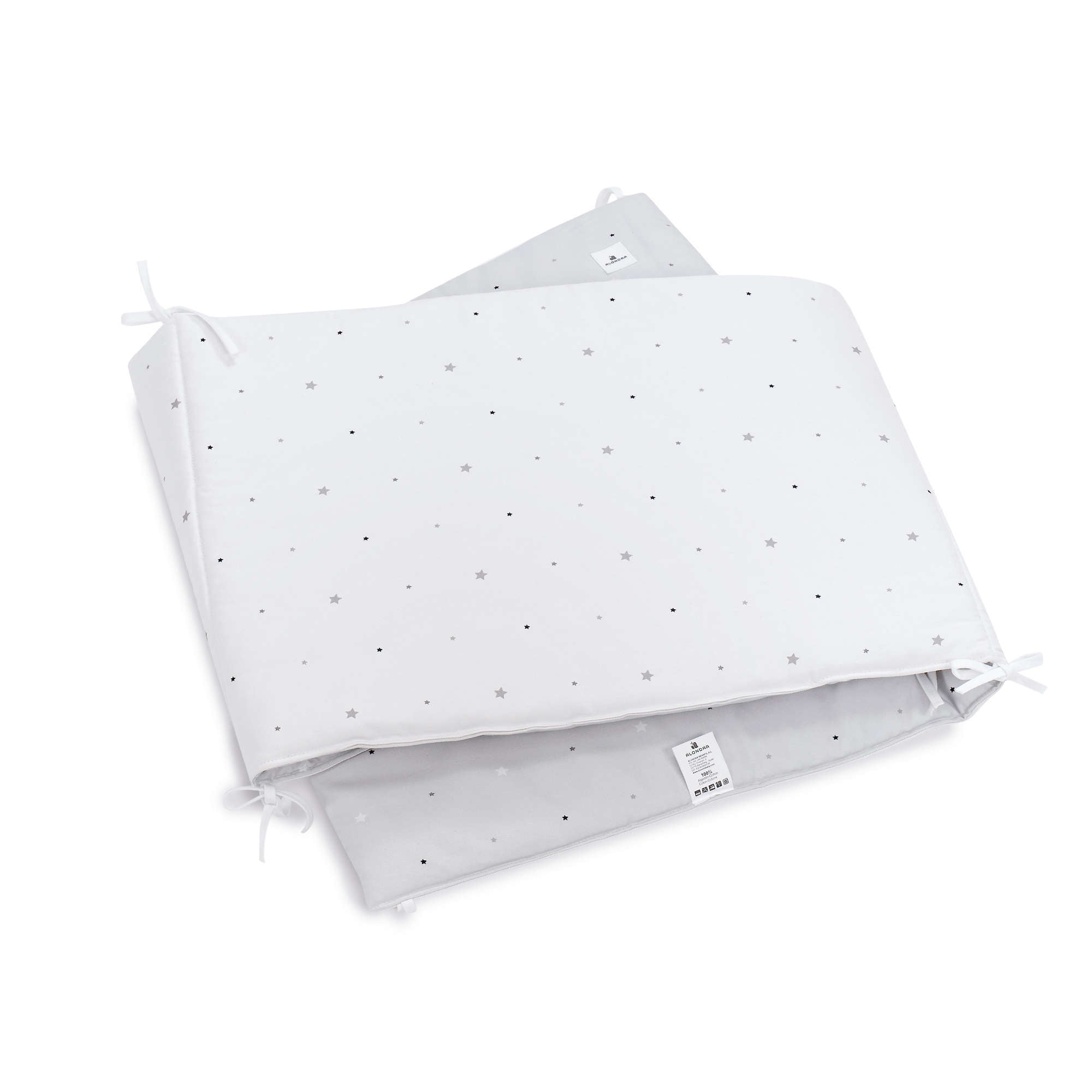 Protector cuna 60x120 cm (reversible) gris claro · Galaxy 607-114