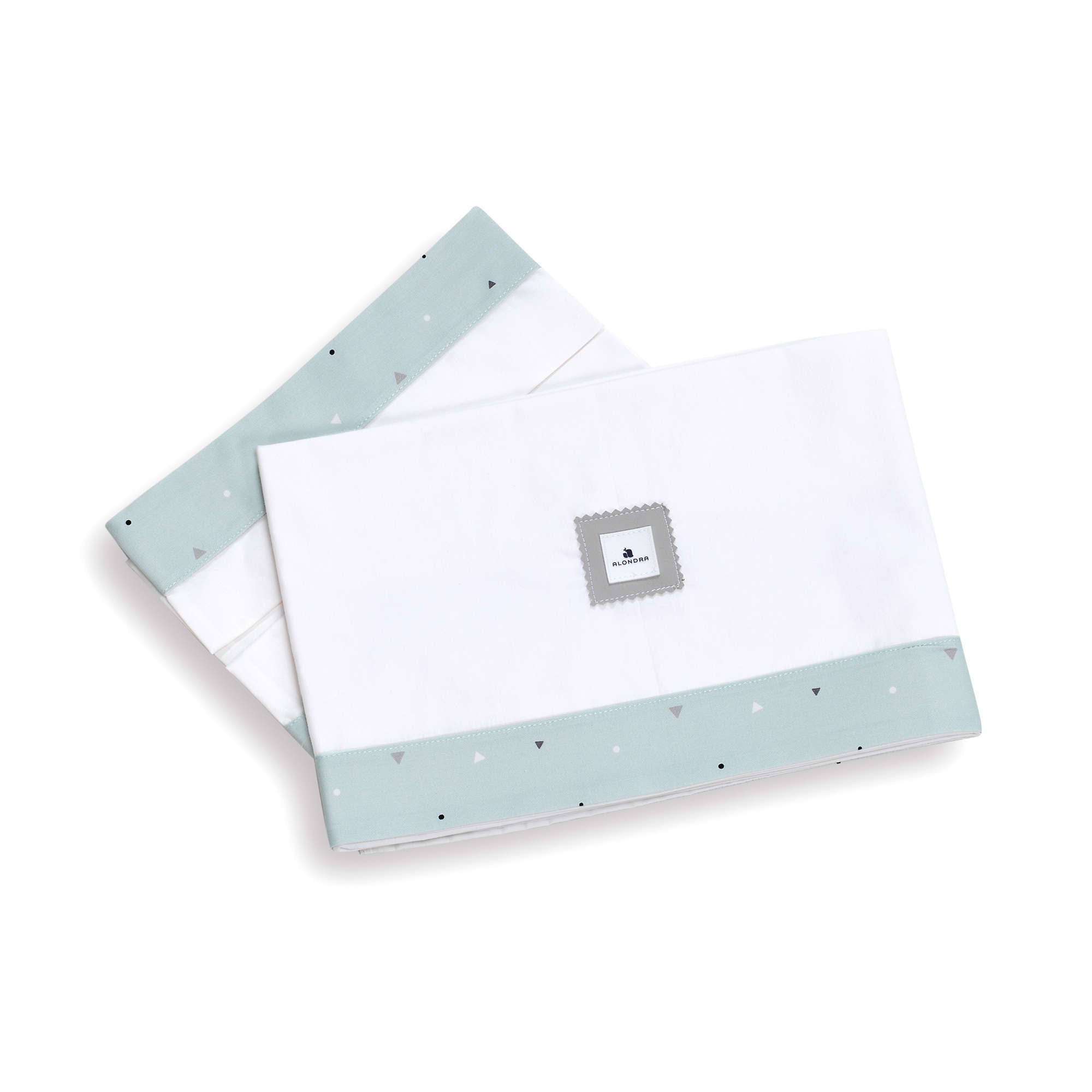 Juego de sábanas cuna/cama 70x140 cm en verde-menta · Mint 632-055
