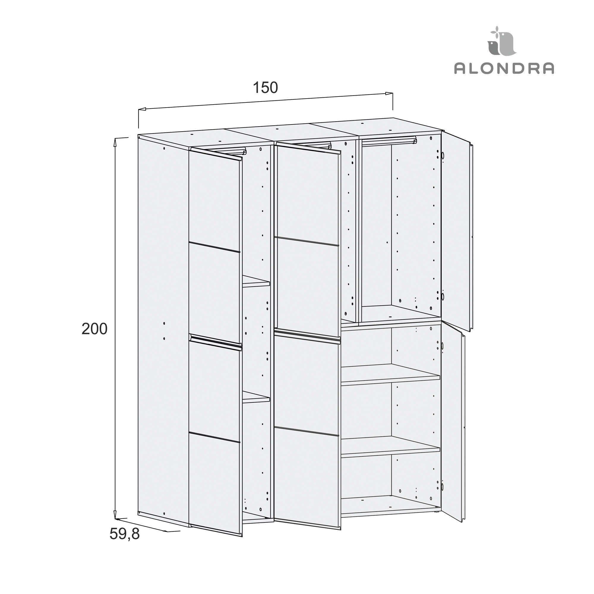 Armario infantil de 6 módulos (150 cm) · Modular A3016BBE