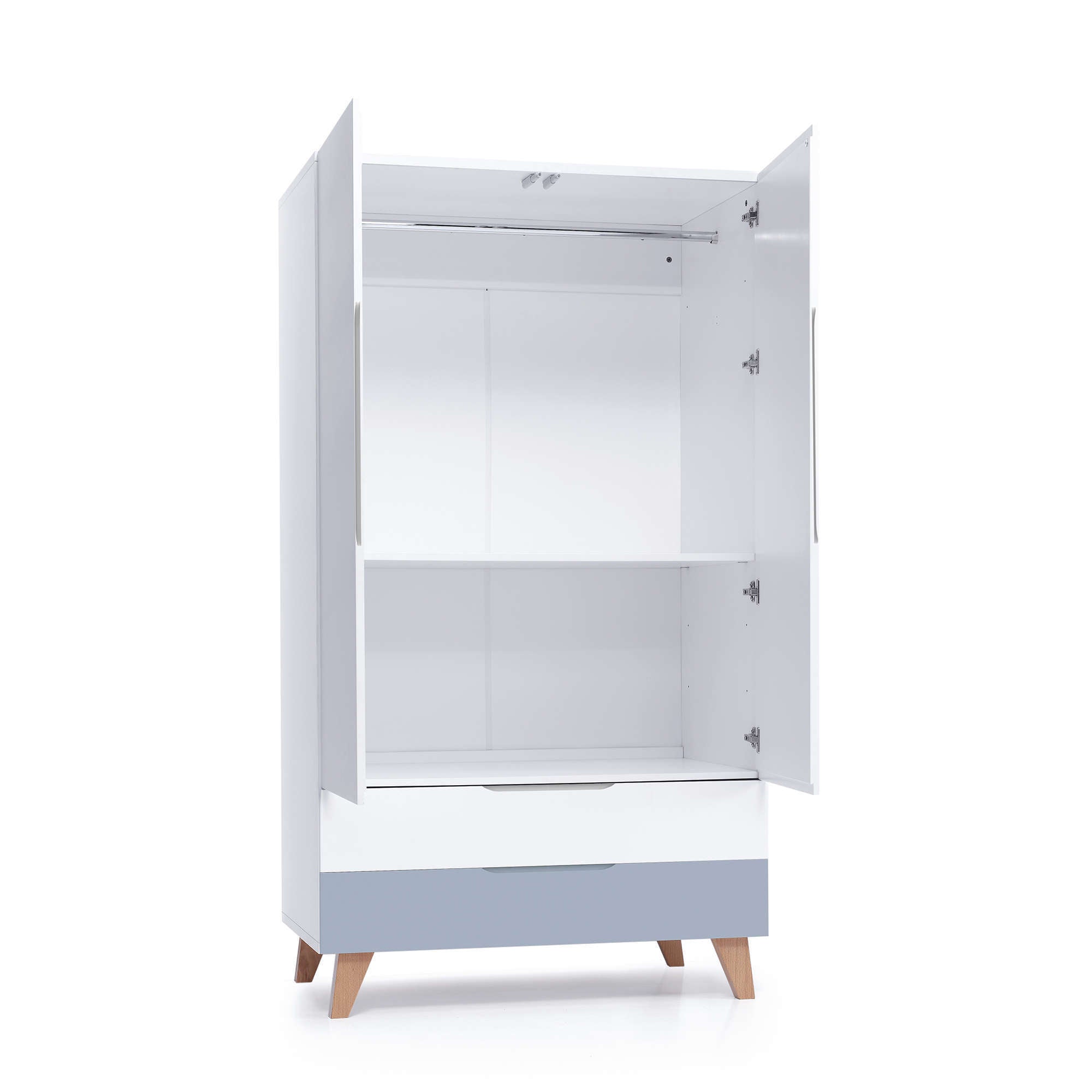Armario infantil nórdico de 110 cm con patas de madera · Lifestyle