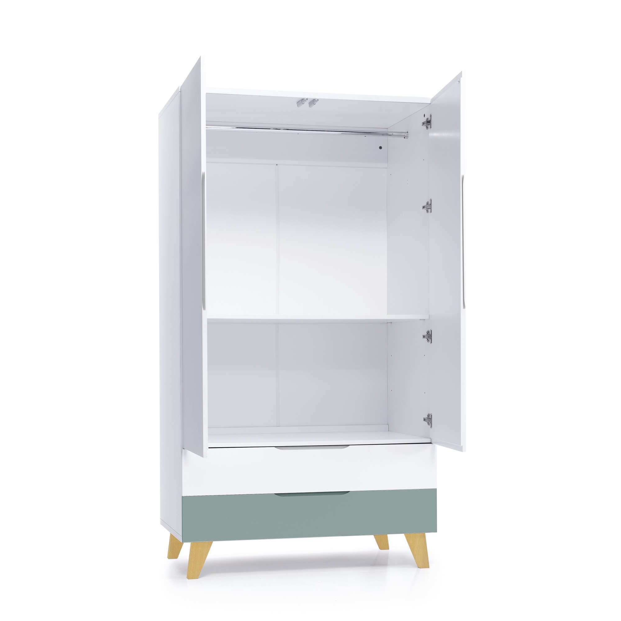 Armario infantil (2 puertas/2 cajones) con patas madera · Nomad