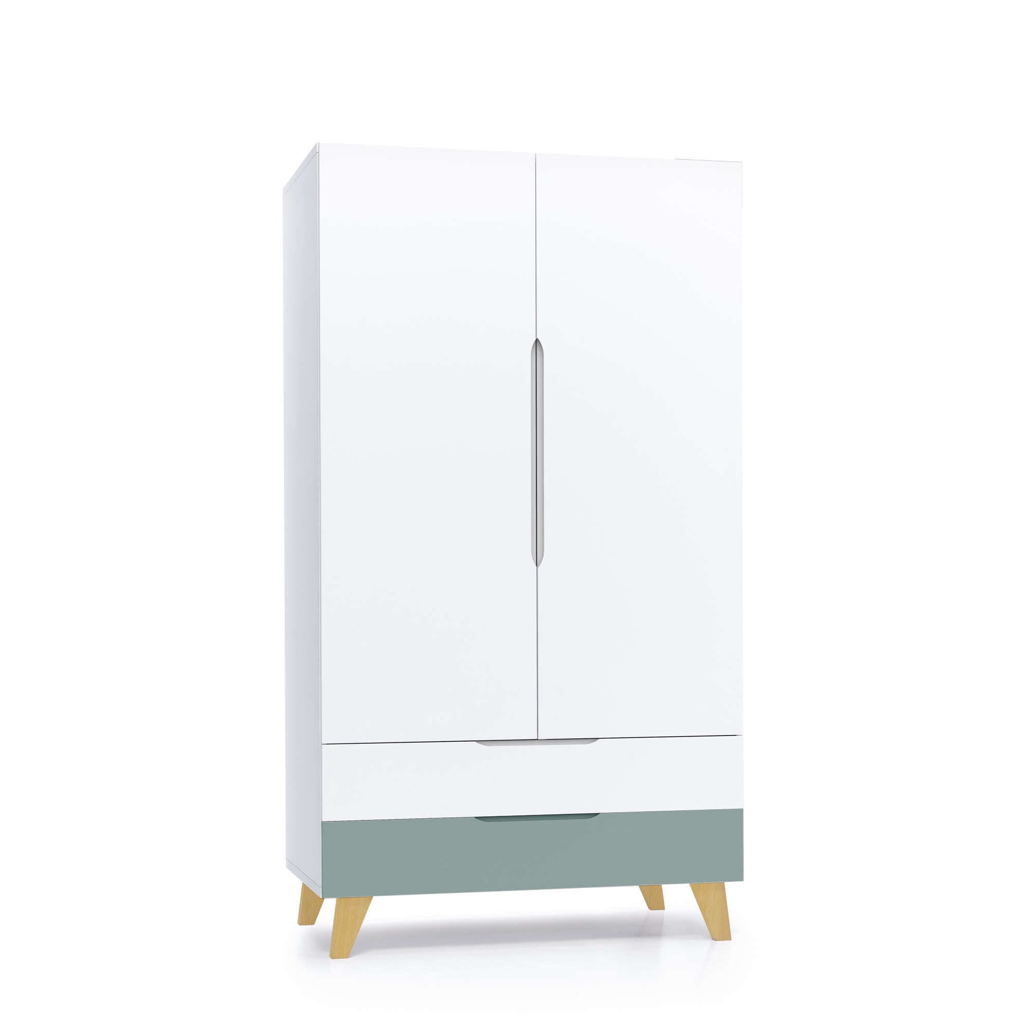 Armario infantil (2 puertas/2 cajones) con patas madera · Nomad