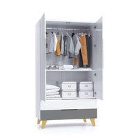 Armario infantil (2 puertas/2 cajones) con patas madera · Nomad