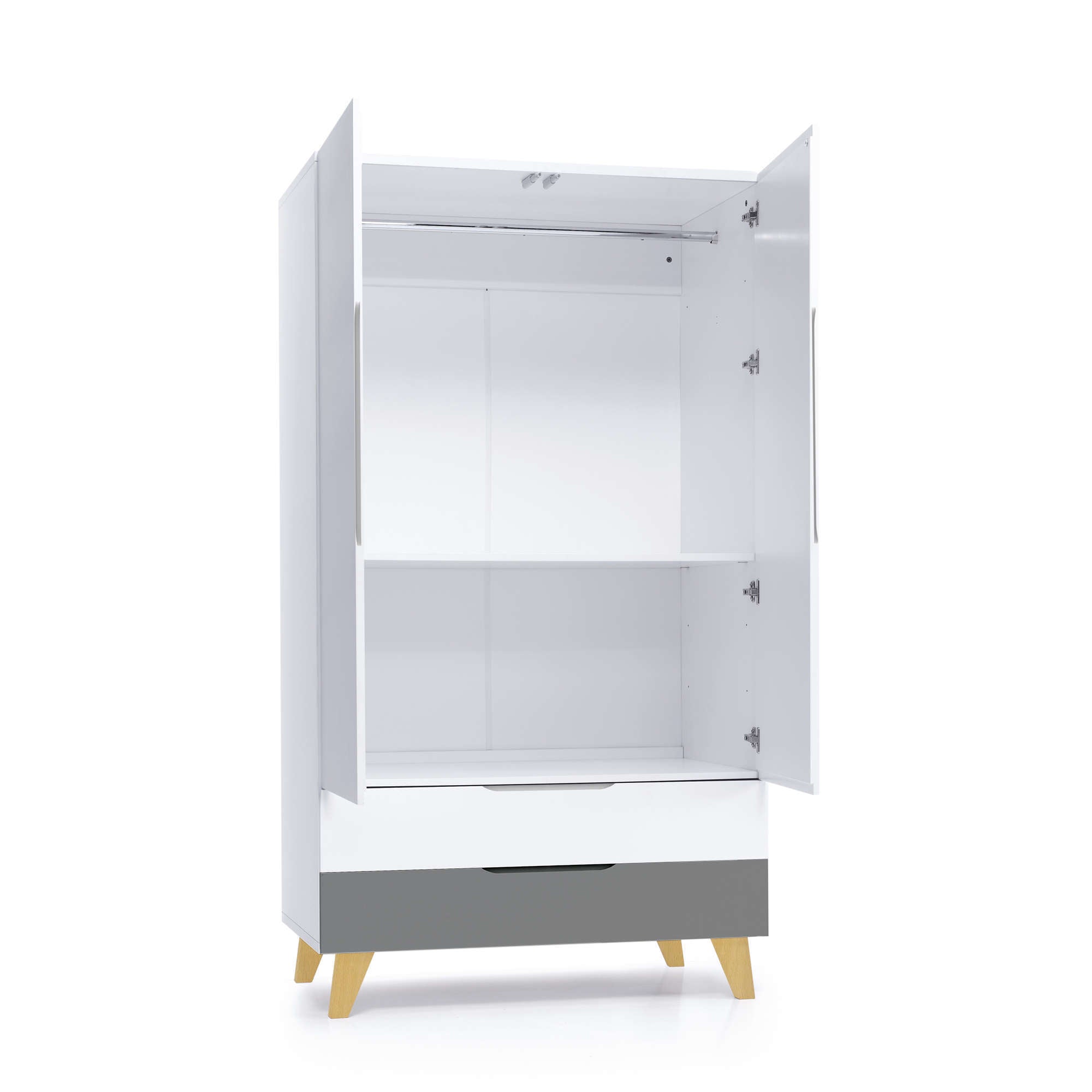 Armario infantil (2 puertas/2 cajones) con patas madera · Nomad