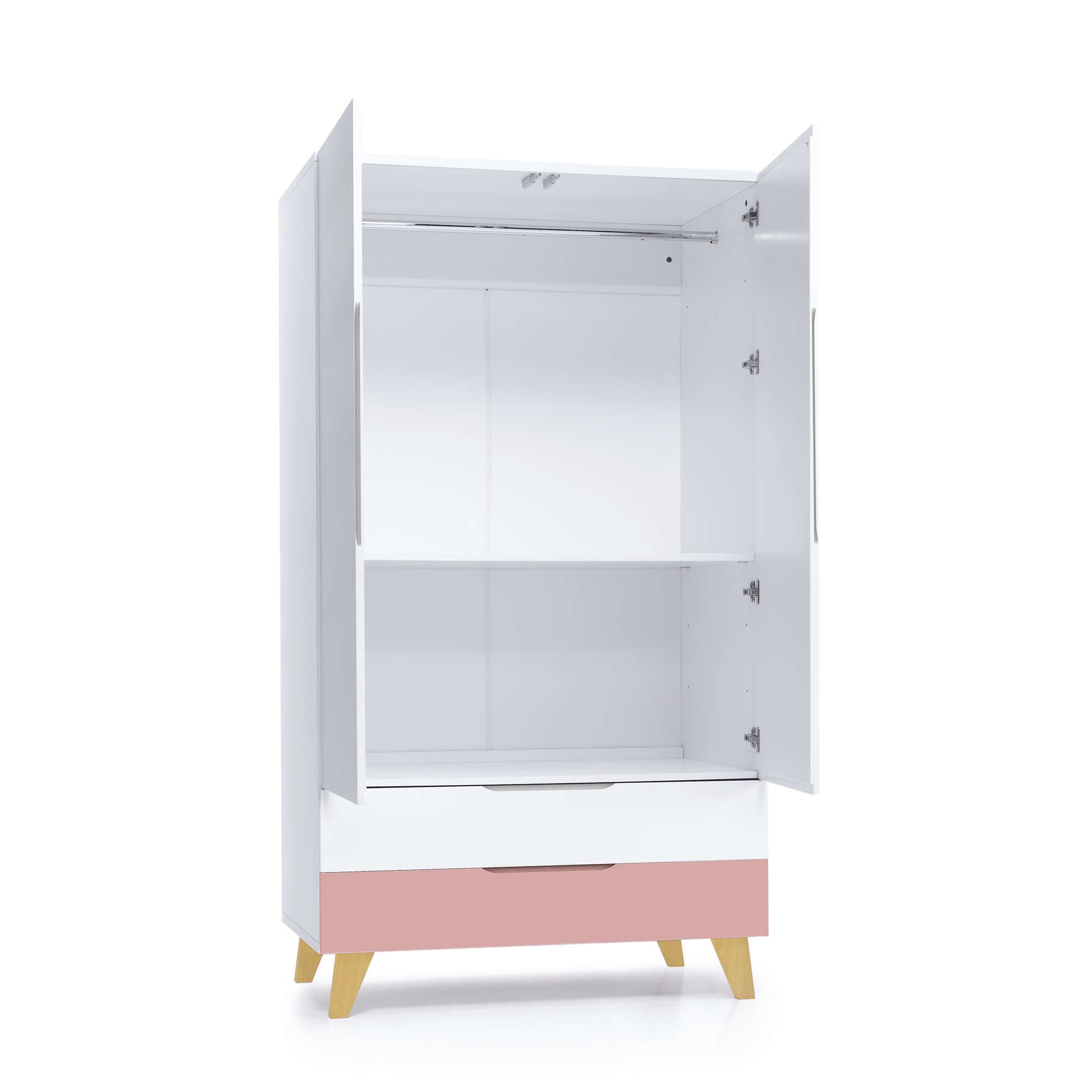 Armario infantil (2 puertas/2 cajones) con patas madera · Nomad