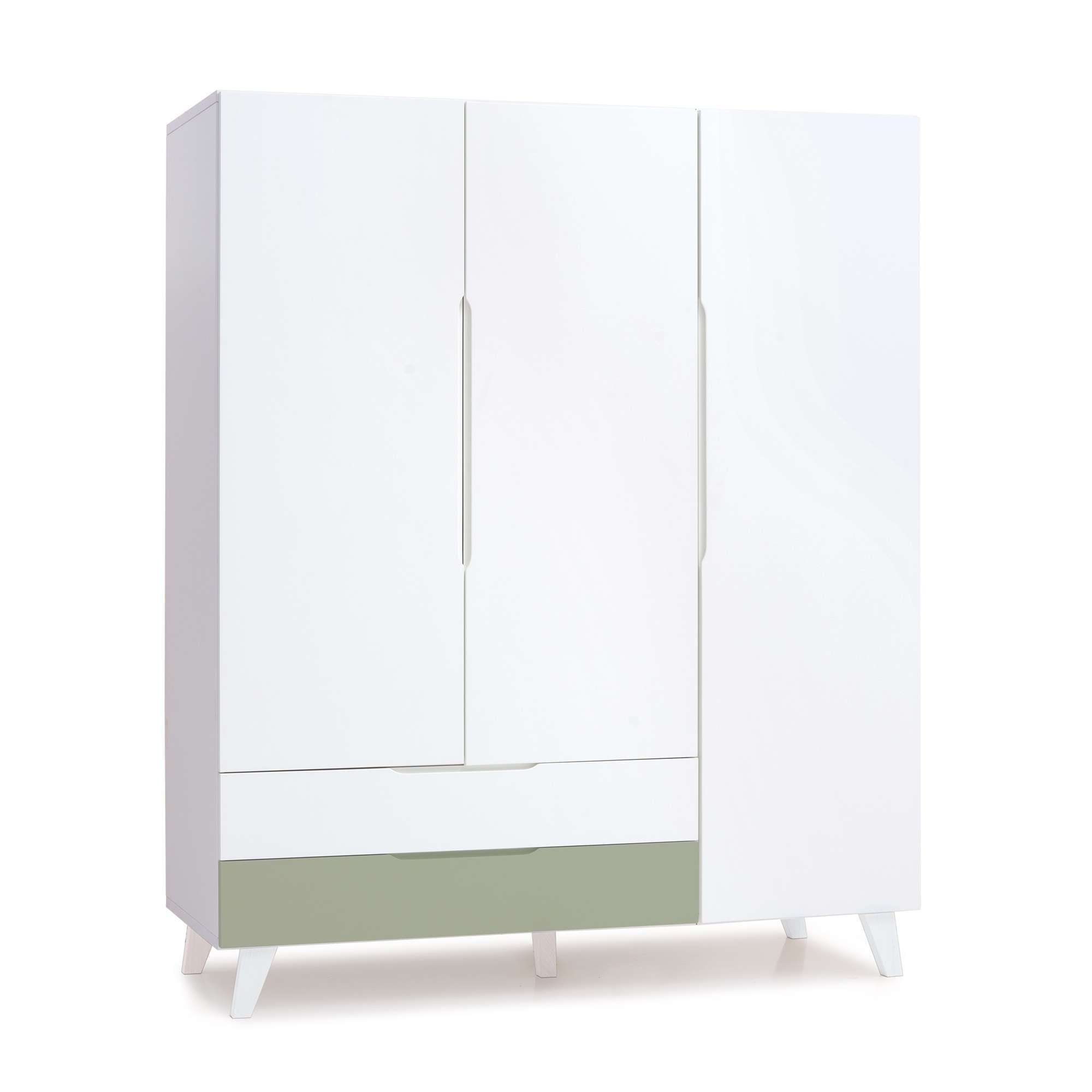Dormitorio infantil grande en blanco y verde-oliva · Style Plus+ Erba