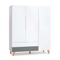 Dormitorio infantil grande en blanco, madera y gris · Lifestyle Plus+ Antracita