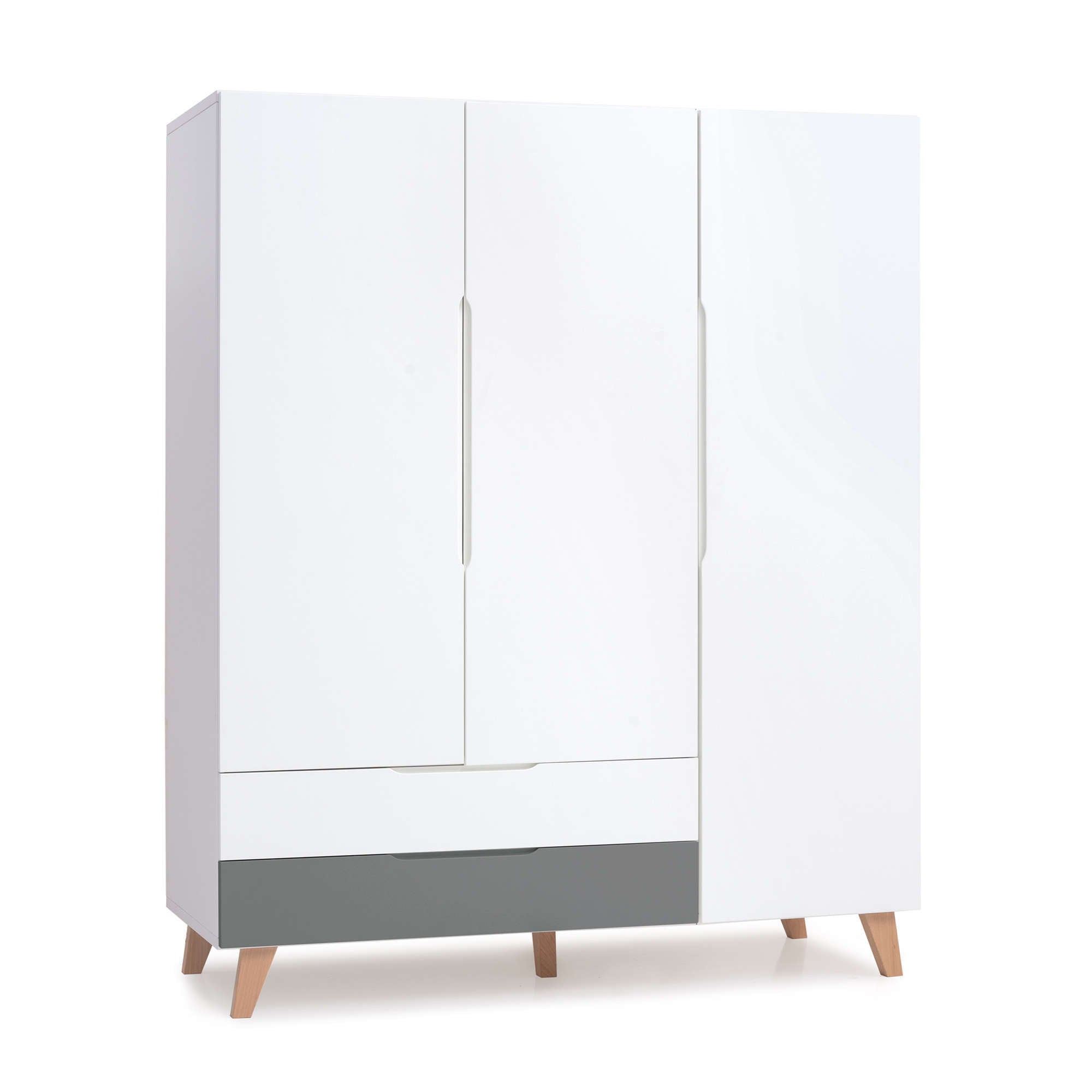 Dormitorio infantil grande en blanco, madera y gris · Lifestyle Plus+ Antracita