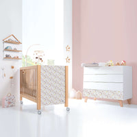Cuna 60x120 cm madera con vinilo flores rosa · Ombra Liberty C167V-M9577-132