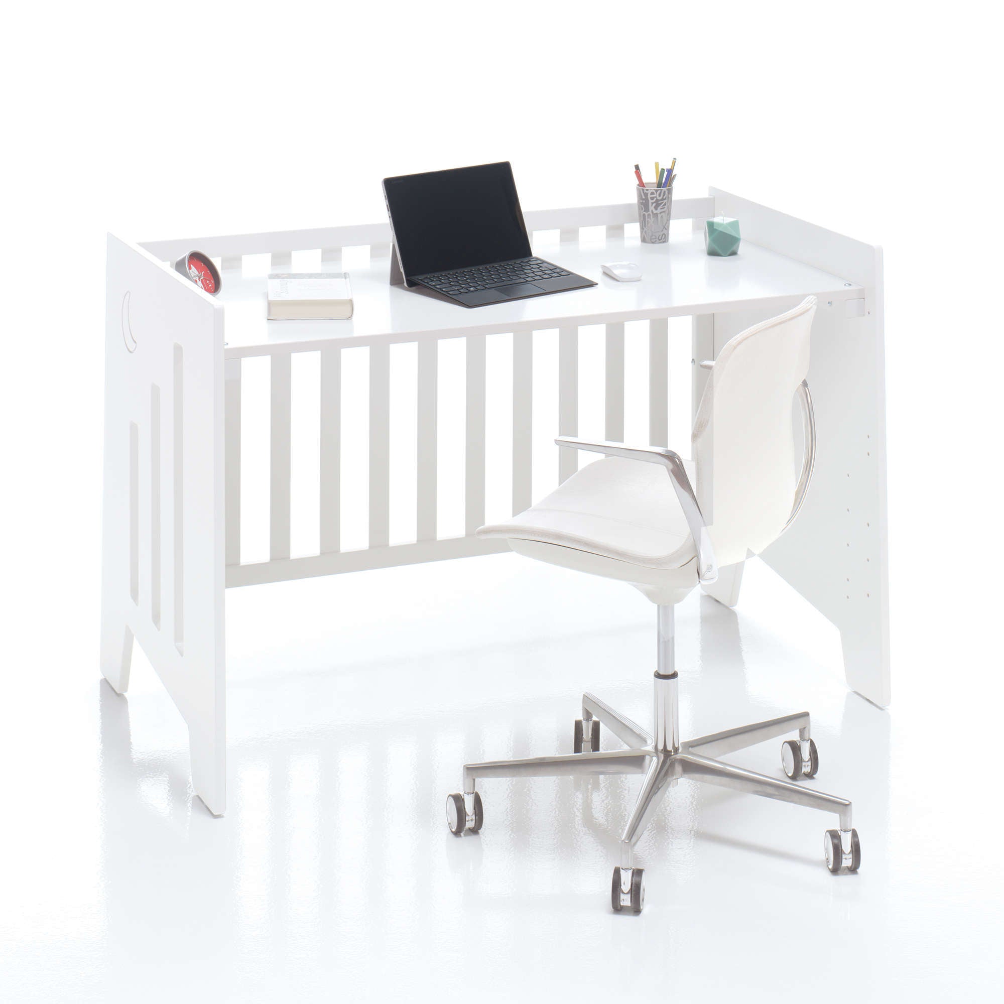 Minicuna 60x80 cm y cuna 60x120 cm (7en1) blanca · Omni Tre White C181T-M7700