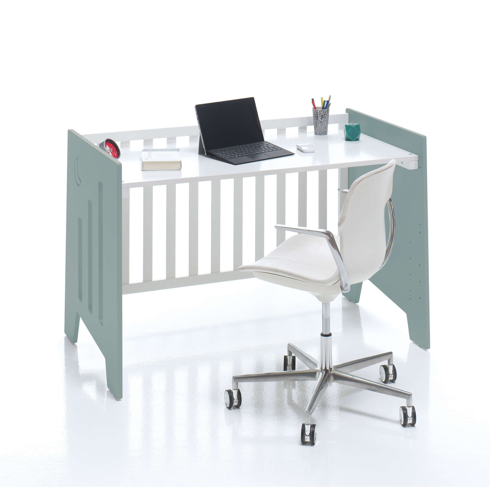 Minicuna 60x80 cm y cuna 60x120 cm (7en1) verde eucalipto · Omni Tre Eucalyptus C181T-M7757
