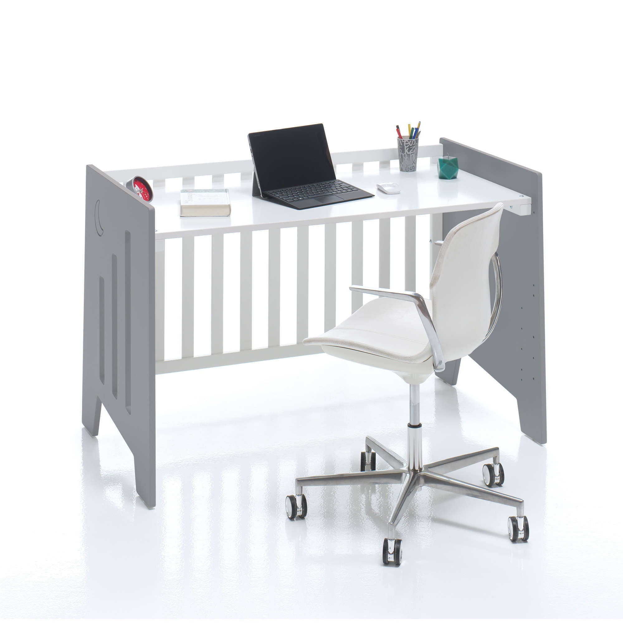Cuna colecho 60x120 cm (5en1) blanco/antracita · Omni Due Antracita C181D-M7758