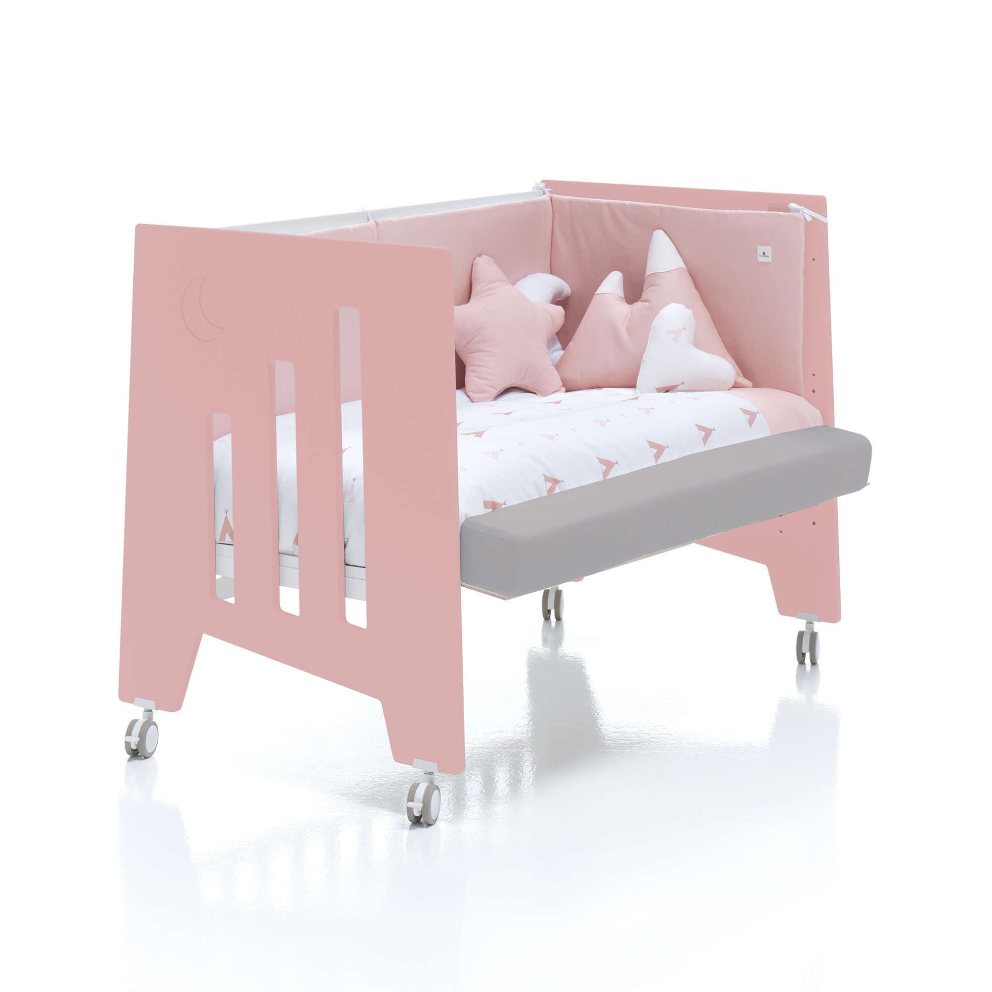 Cuna colecho 60x120 cm (5en1) rosa/blanco · Omni Due Quarzo C181D-M7759