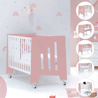Cuna colecho 60x120 cm (5en1) rosa/blanco · Omni Due Quarzo C181D-M7759