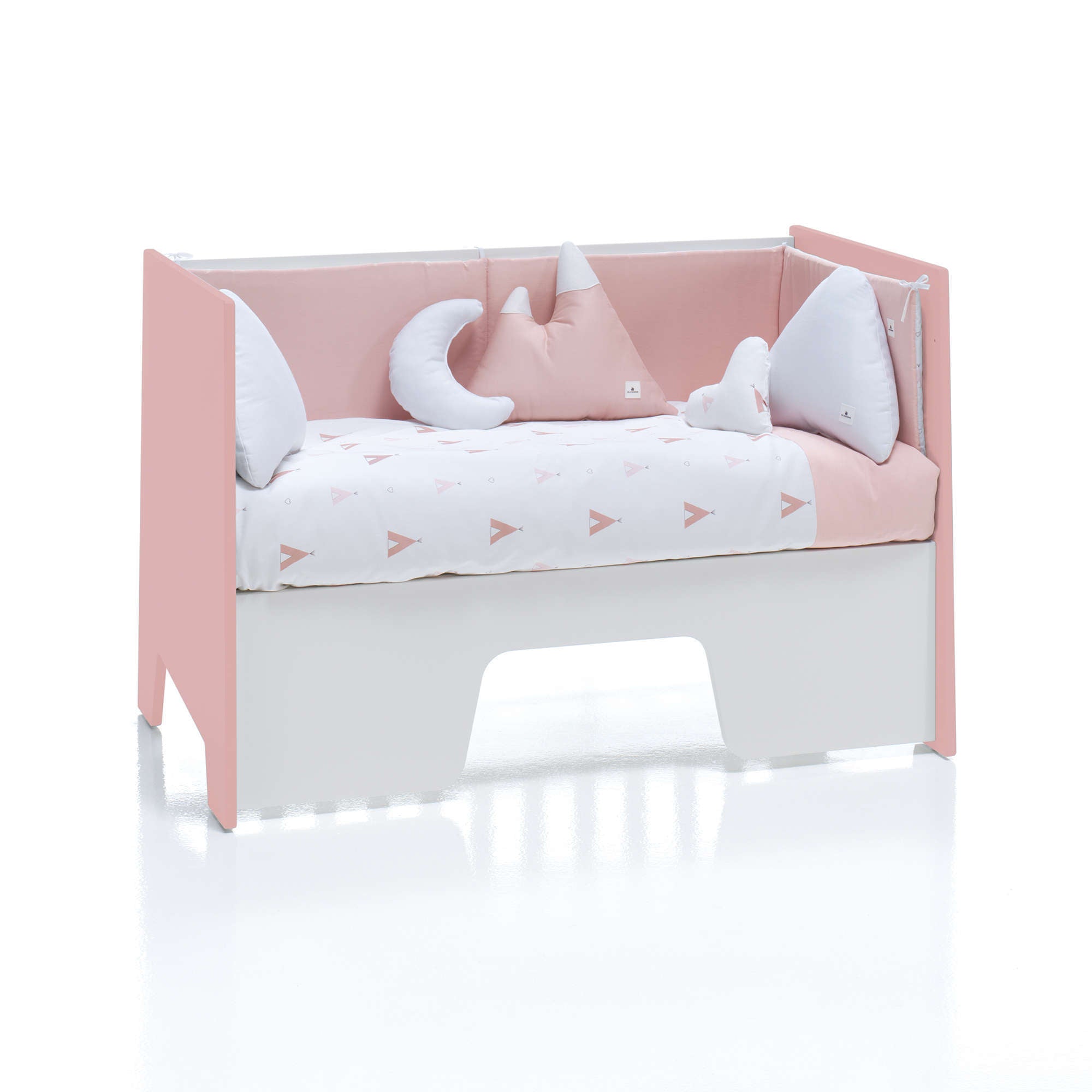 Cuna colecho 60x120 cm (5en1) rosa/blanco · Omni Due Quarzo C181D-M7759