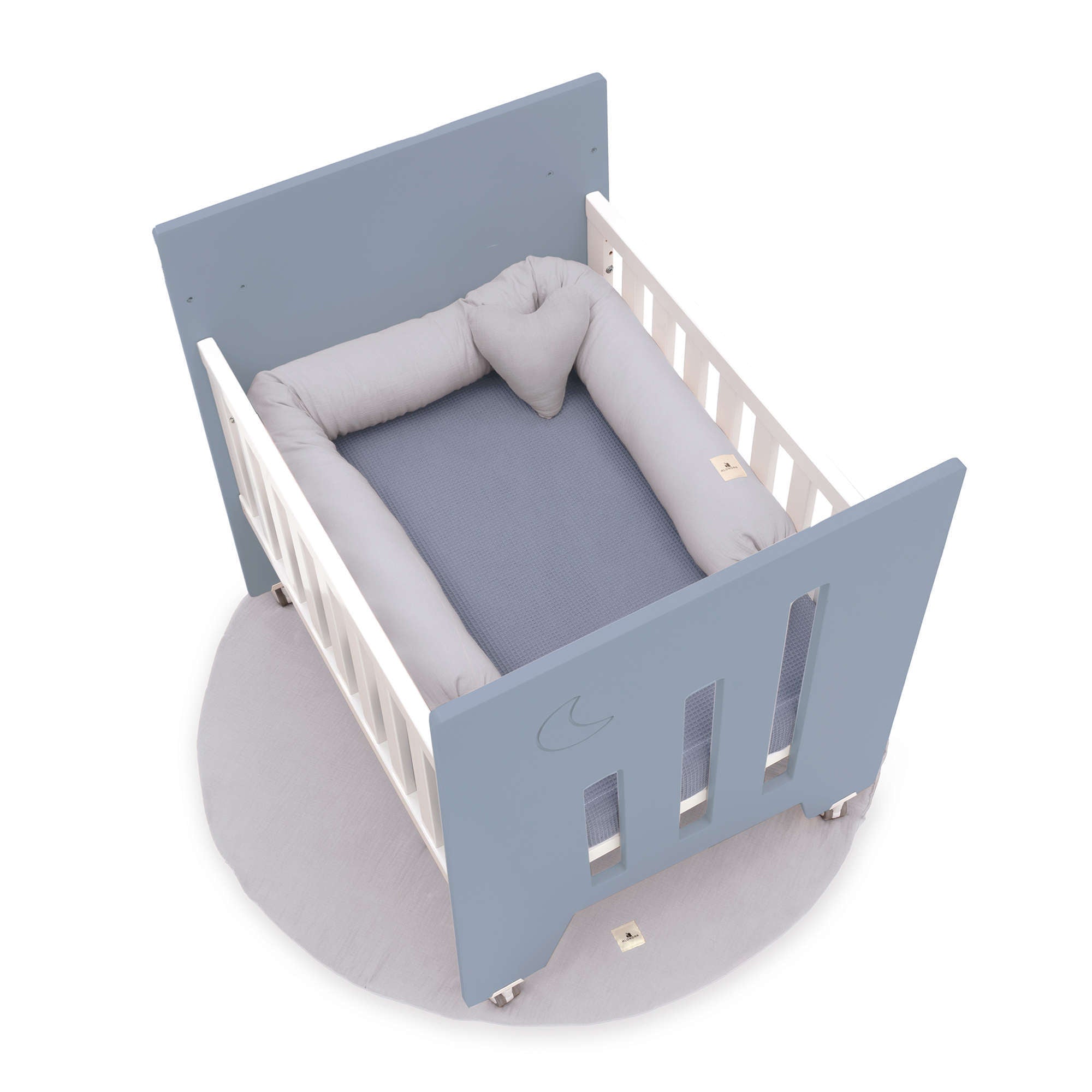 Minicuna de colecho (5en1) con ruedas 60x80 cm azul · Omni Uno Blue denim C181A-M7741