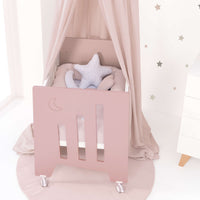 Minicuna colecho (5en1) con ruedas 60x80 cm rosa claro · Omni Uno Flamingo C181A-M7742
