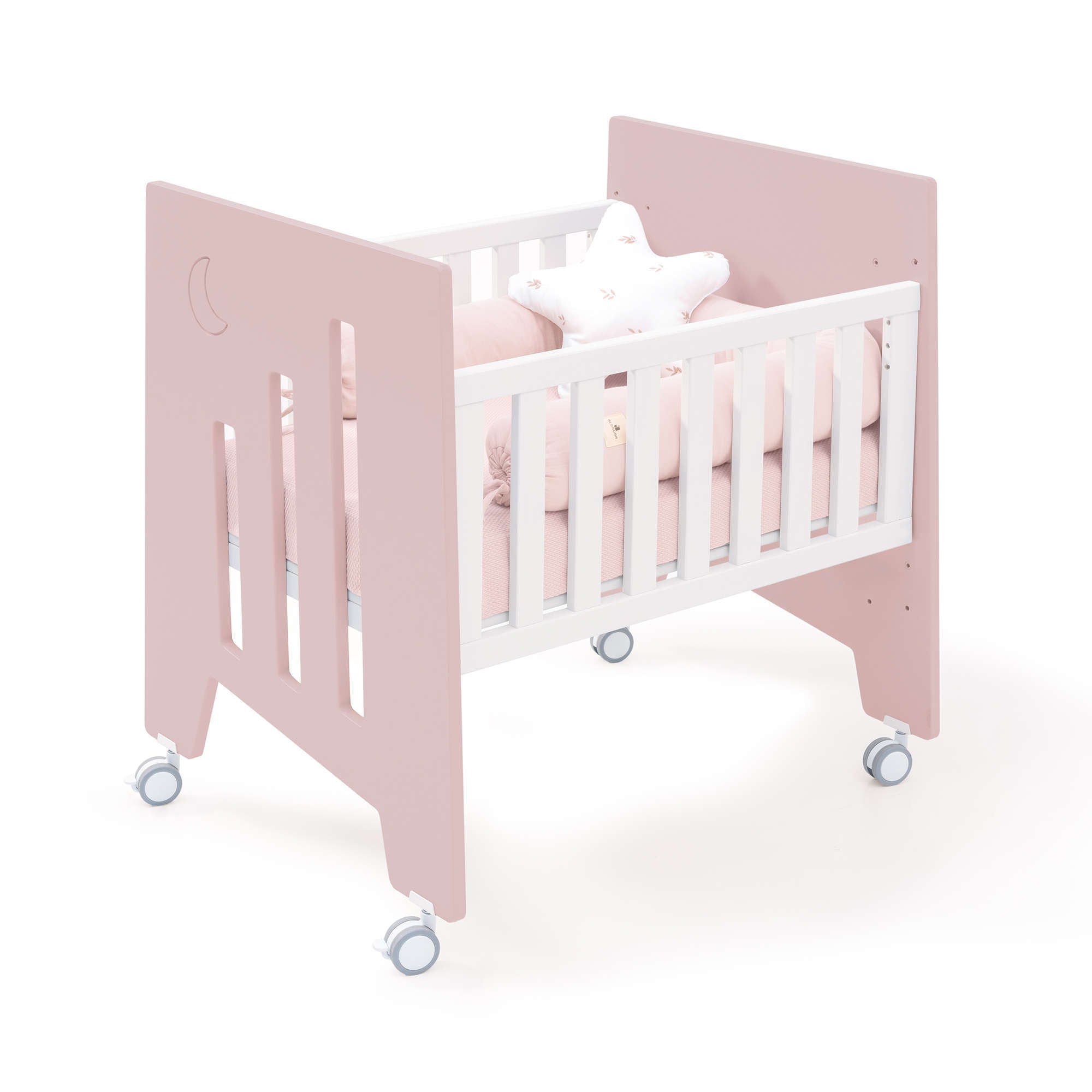 Minicuna 60x80 cm y cuna 60x120 cm (7en1) rosa claro · Omni Tre Flamingo C181T-M7742