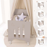 Minicuna colecho (5en1) con ruedas 60x80 cm beige · Omni Uno Arena C181A-M7753