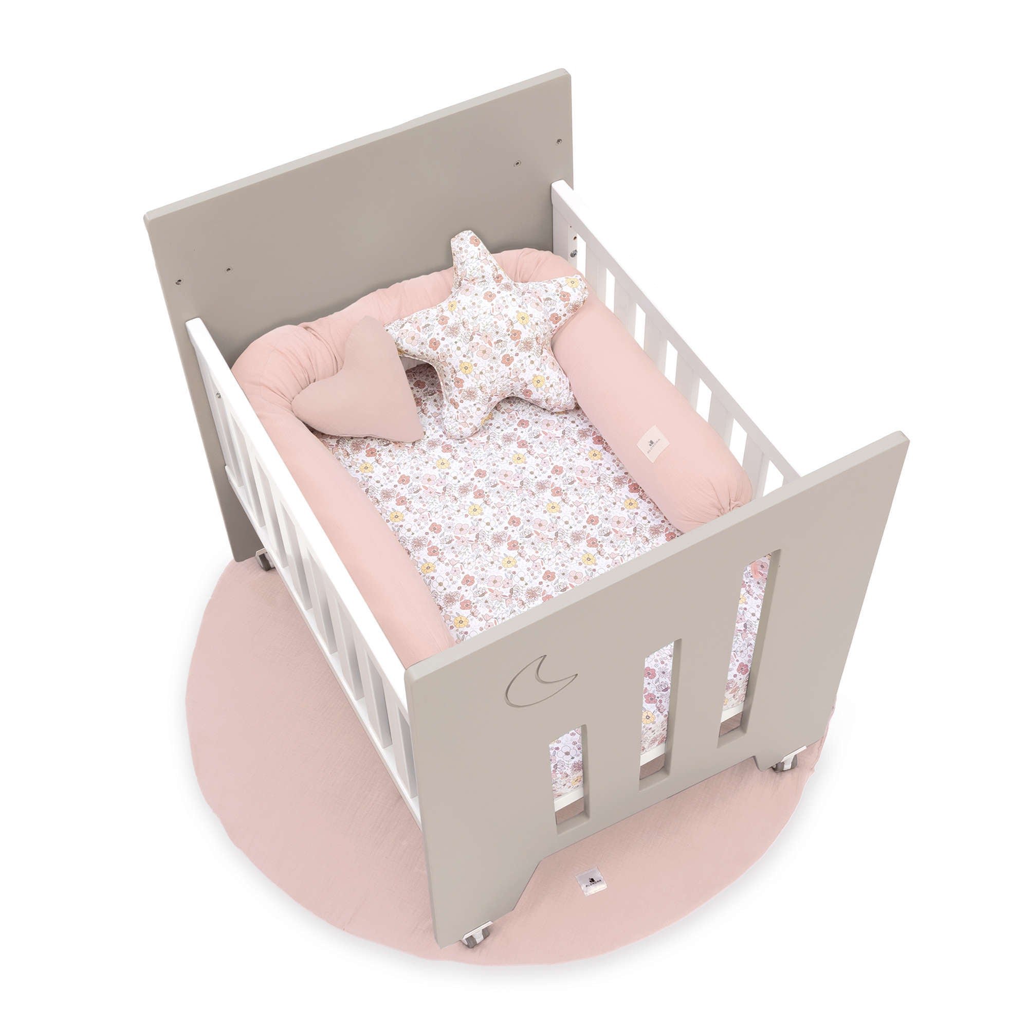 Minicuna colecho (5en1) con ruedas 60x80 cm beige · Omni Uno Arena C181A-M7753