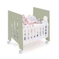 Minicuna 60x80 cm y cuna 60x120 cm (7en1) verde-oliva · Omni Tre Erba C181T-M7756