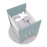 Minicuna colecho (5en1) con ruedas 60x80 cm verde eucalipto · Omni Uno Eucalyptus C181A-M7757