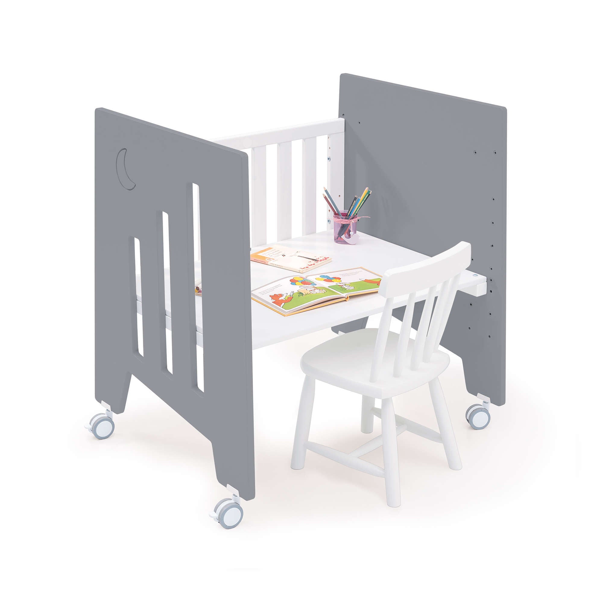 Minicuna colecho (5en1) con ruedas 60x80 cm antracita · Omni Uno Antracita C181A-M7758