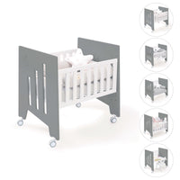 Minicuna colecho (5en1) con ruedas 60x80 cm antracita · Omni Uno Antracita C181A-M7758
