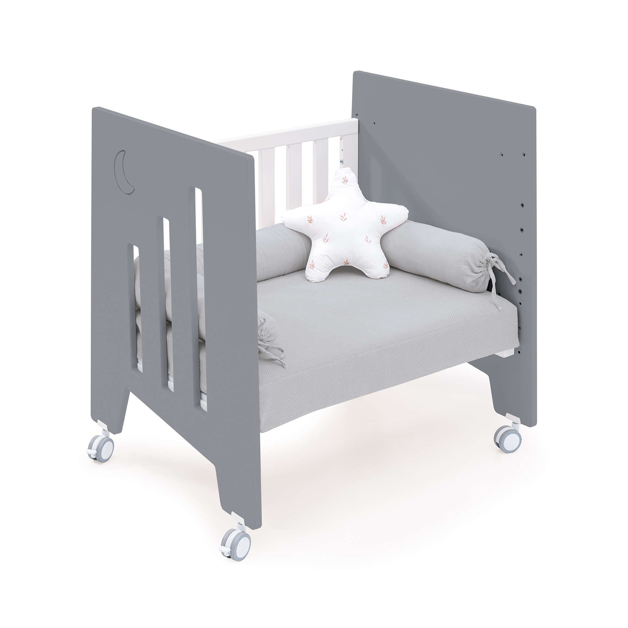 Minicuna colecho (5en1) con ruedas 60x80 cm antracita · Omni Uno Antracita C181A-M7758
