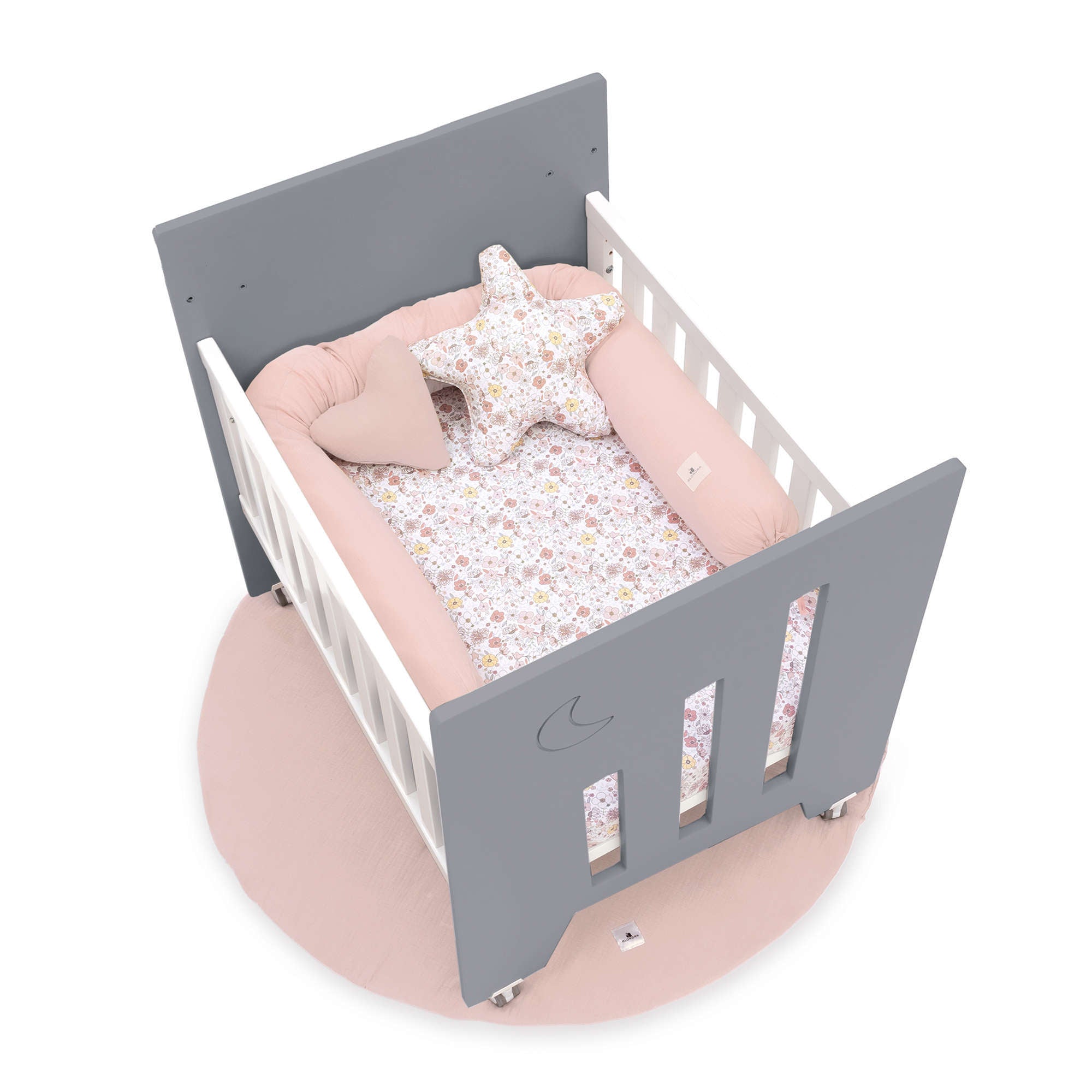 Minicuna colecho (5en1) con ruedas 60x80 cm antracita · Omni Uno Antracita C181A-M7758