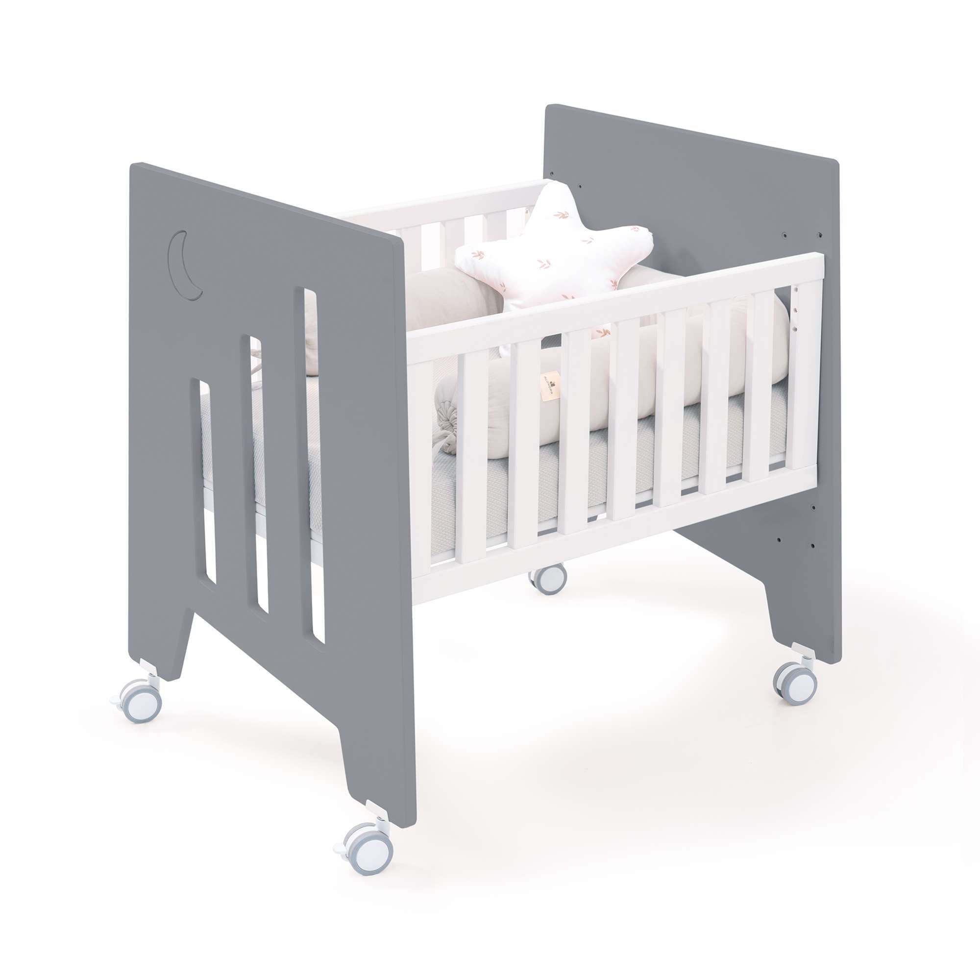 Minicuna colecho (5en1) con ruedas 60x80 cm antracita · Omni Uno Antracita C181A-M7758
