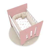 Minicuna colecho (5en1) con ruedas 60x80 cm rosa · Omni Uno Quarzo C181A-M7759