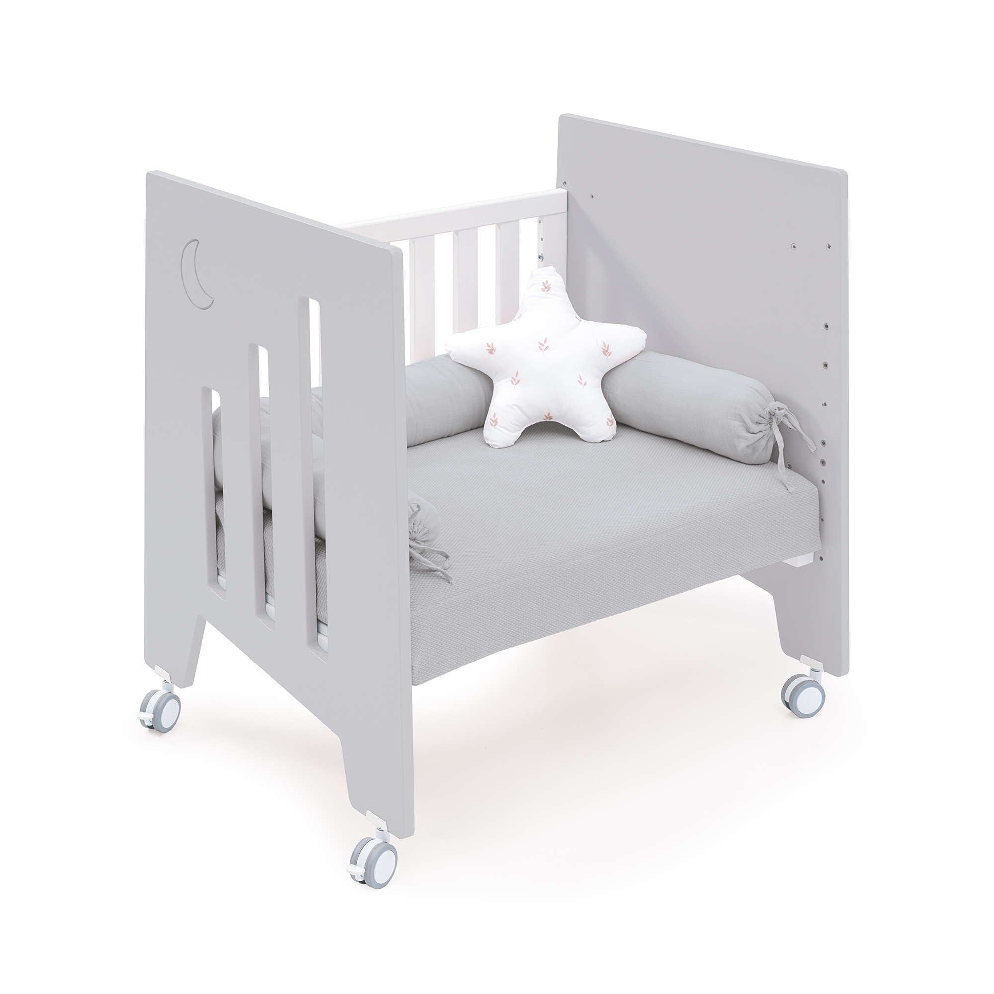 Minicuna 60x80 cm y cuna 60x120 cm (7en1) gris · Omni Tre Grey C181T-M7778