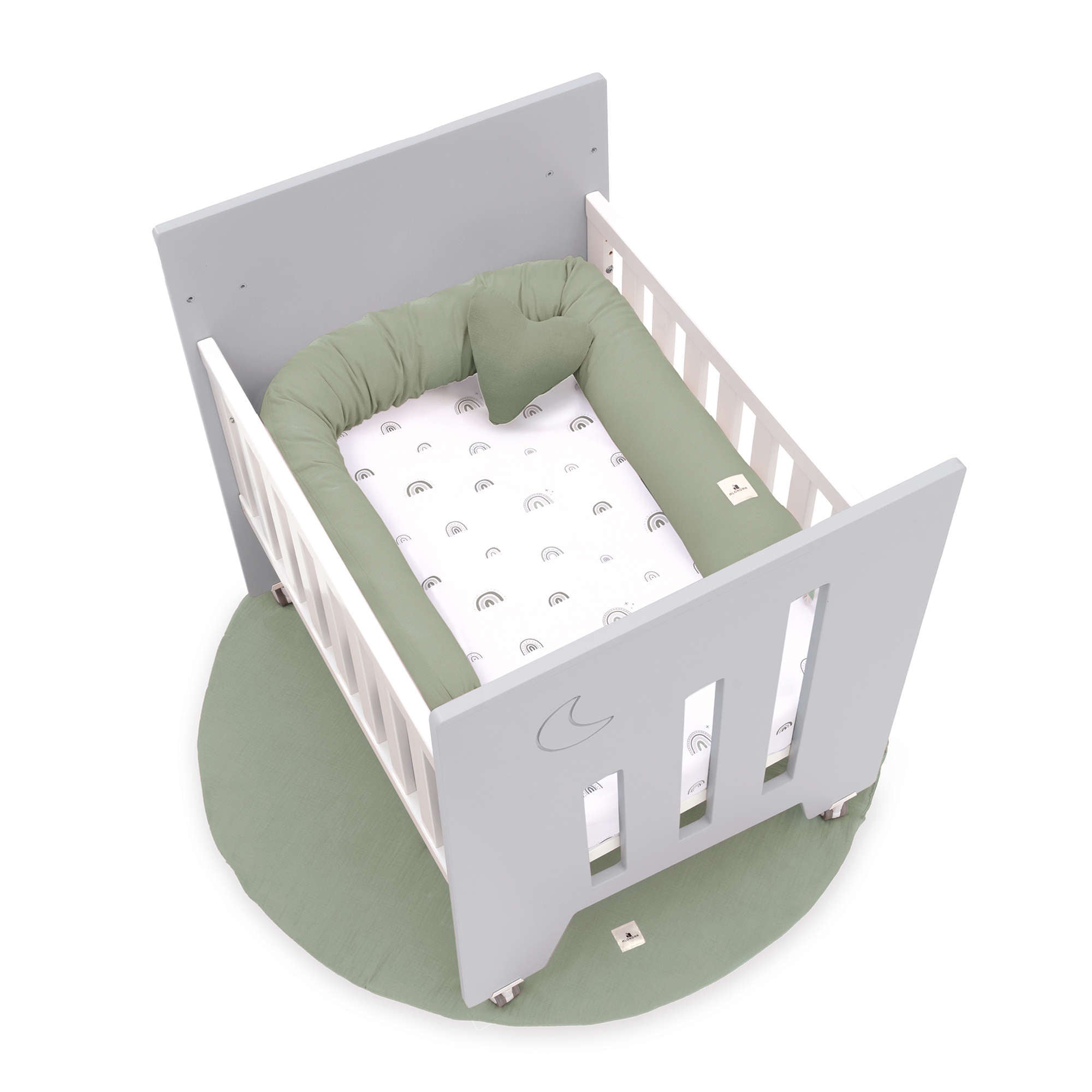 Minicuna colecho (5en1) con ruedas 60x80 cm gris · Omni Uno Grey C181A-M7778