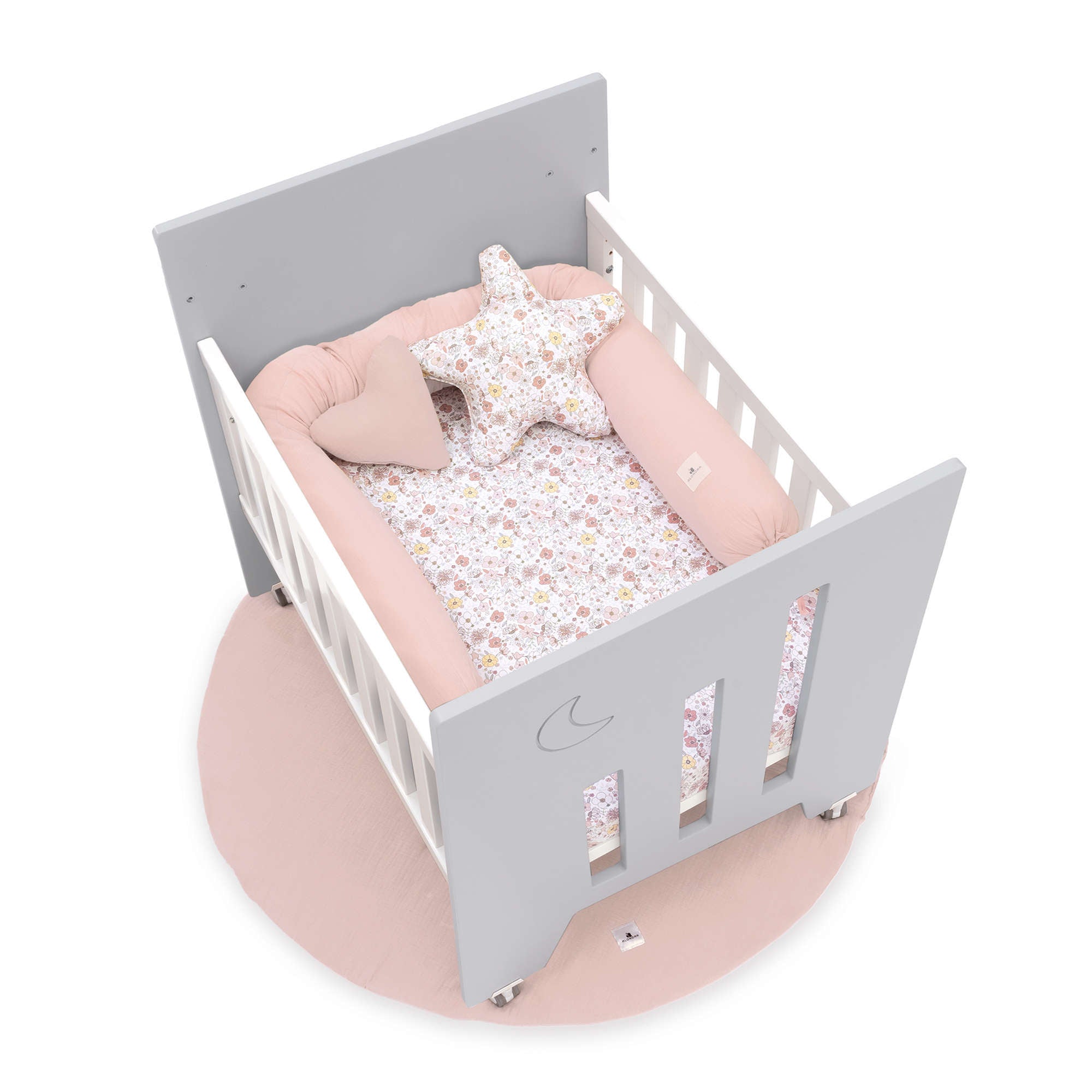 Minicuna colecho (5en1) con ruedas 60x80 cm gris · Omni Uno Grey C181A-M7778