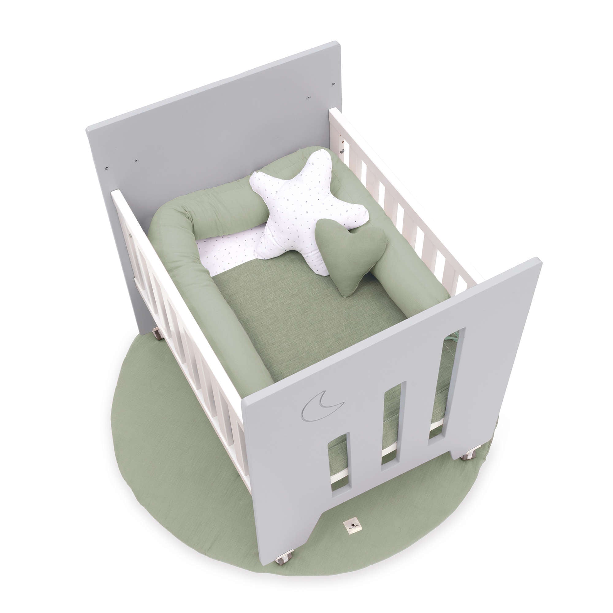 Minicuna colecho (5en1) con ruedas 60x80 cm gris · Omni Uno Grey C181A-M7778
