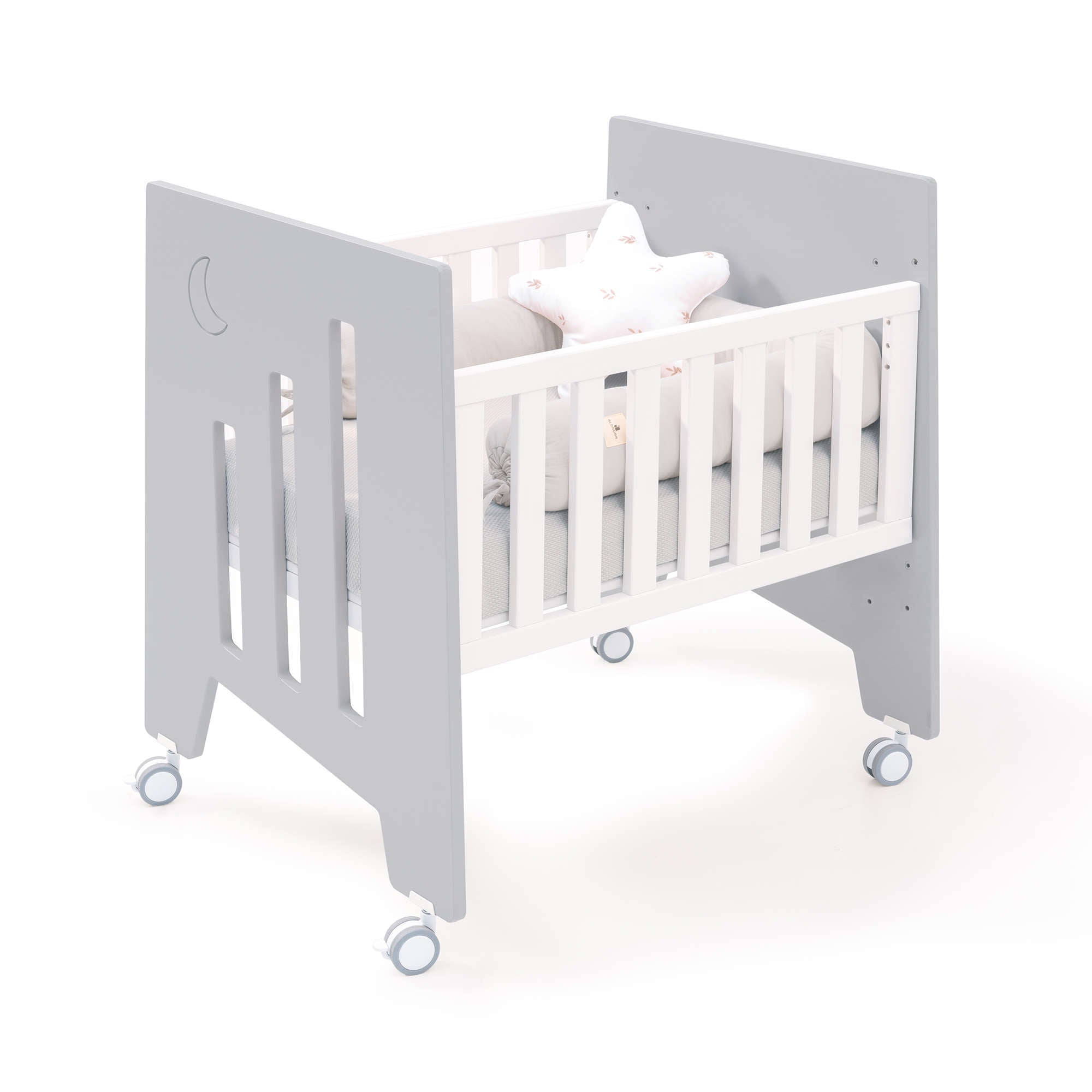 Minicuna 60x80 cm y cuna 60x120 cm (7en1) gris · Omni Tre Grey C181T-M7778