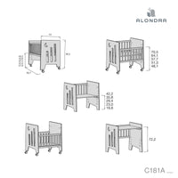 Minicuna colecho (5en1) con ruedas 60x80 cm beige · Omni Uno Arena C181A-M7753
