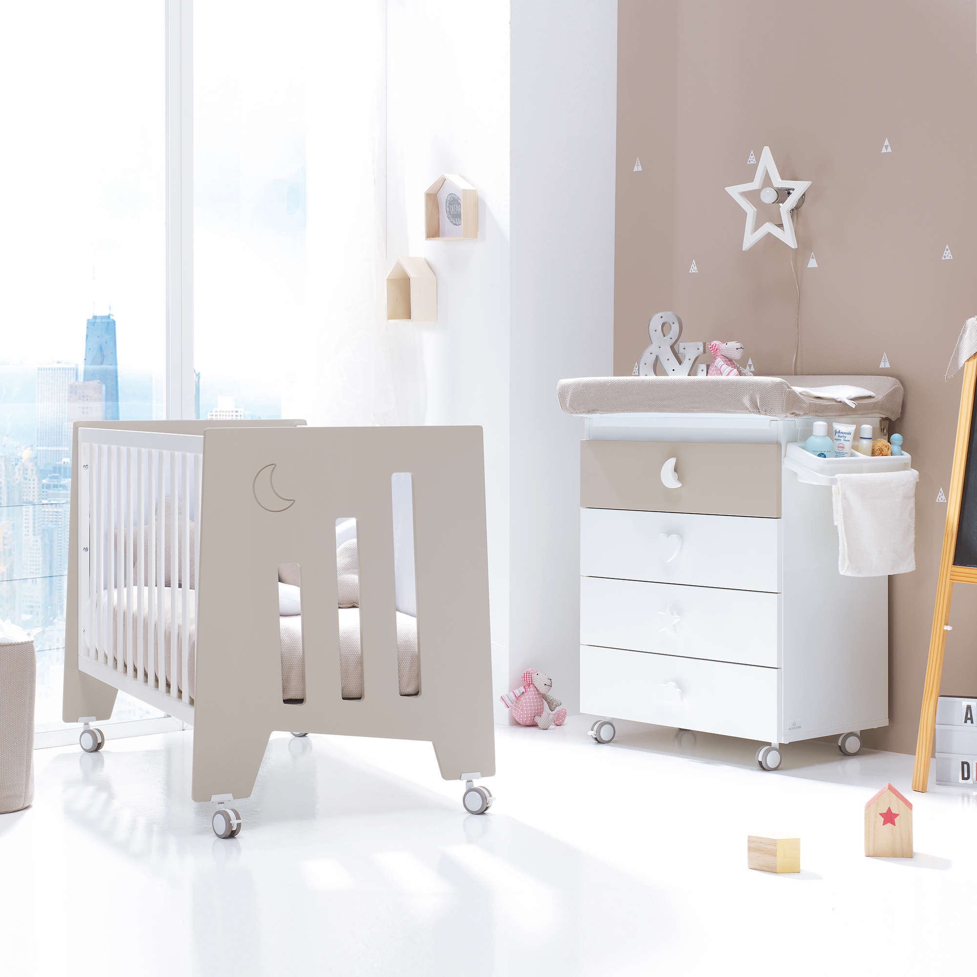 Cuna colecho OMNI color beige para bebés