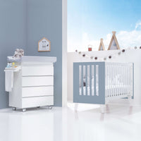 Cuna colecho 60x120 cm (4en1) blanco/celeste · Nexo Due Blu denim C187D-M7741