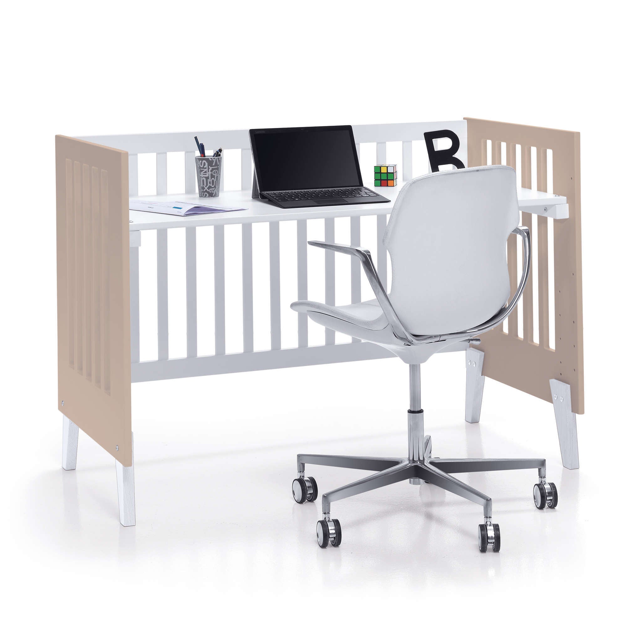 Minicuna y cuna todo en uno (7en1) blanca/beige · Nexo Tre Arena C187T-M7753