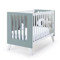 Minicuna y cuna todo en uno (7en1) blanca/verde eucalipto · Nexo Tre Eucalyptus C187T-M7757
