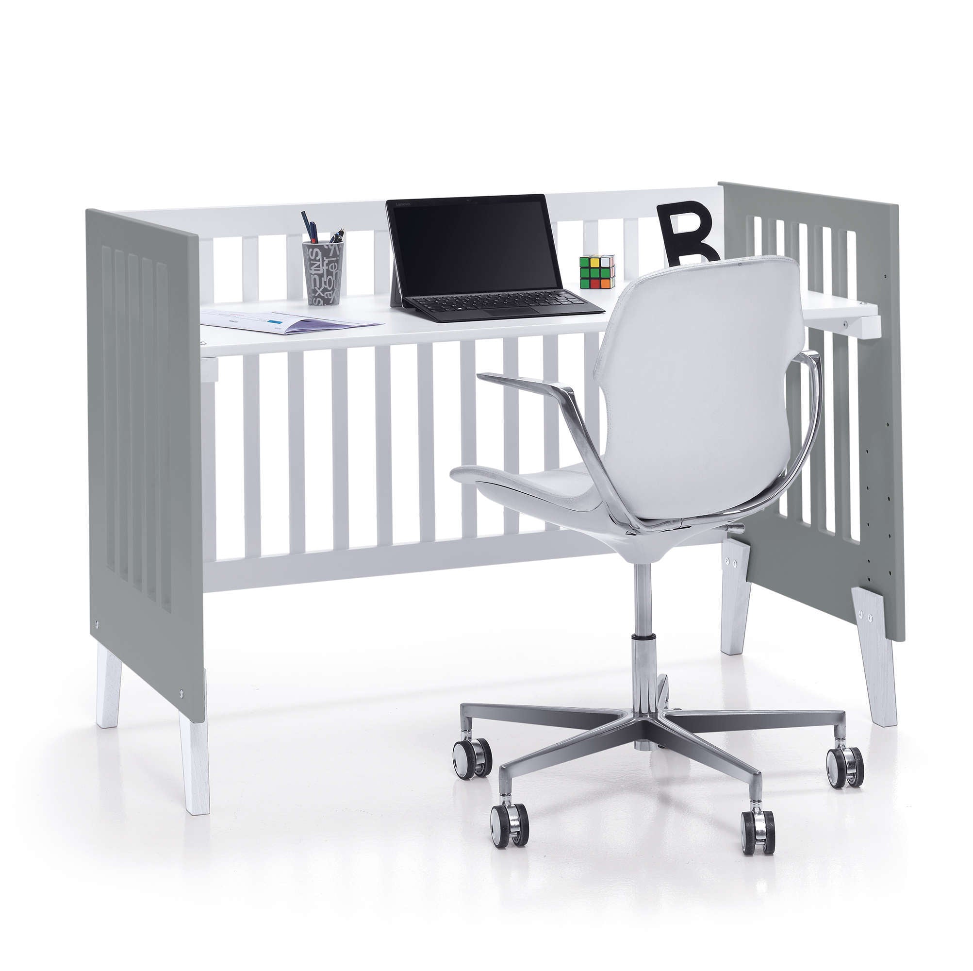 Dormitorio infantil grande en blanco/antracita · Style Plus+ Antracita