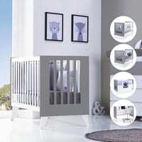 Cuna colecho 60x120 cm (4en1) blanco/antracita · Nexo Due Antracita C187D-M7758
