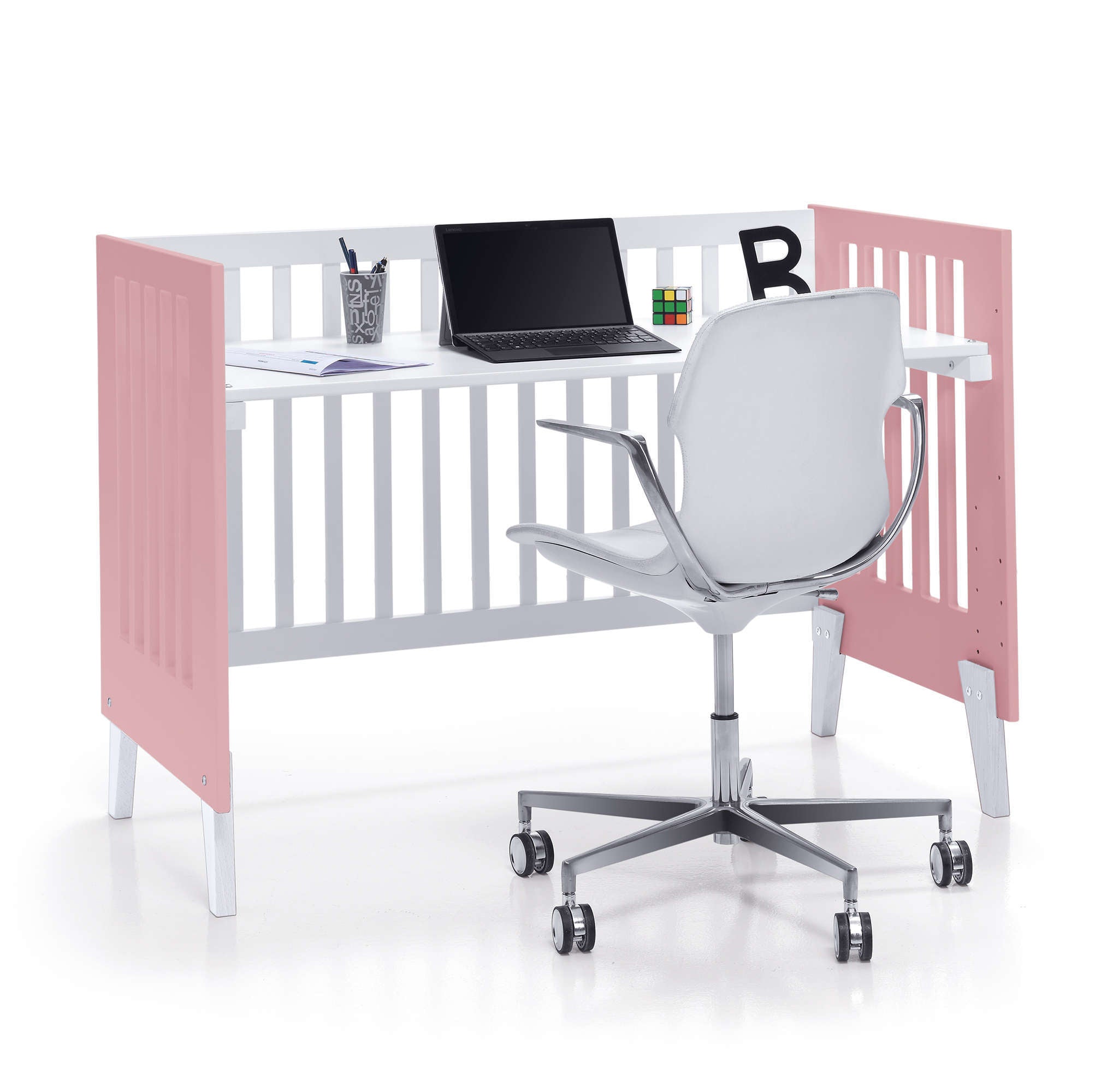 Cuna de colecho 60x120 cm (4en1) rosa · Nexo Due Quarzo C187D-M7759