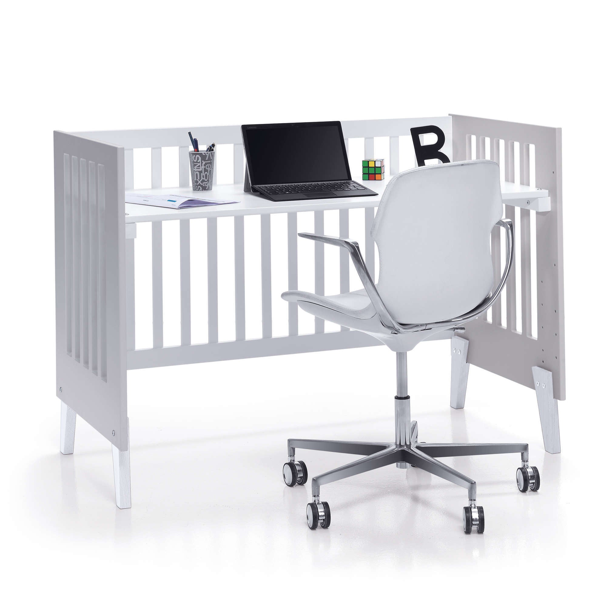 Cuna colecho 60x120 cm (4en1) blanco/gris · Nexo Due Grey C187D-M7778