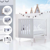 Cuna colecho 60x120 cm (4en1) blanco/gris · Nexo Due Grey C187D-M7778